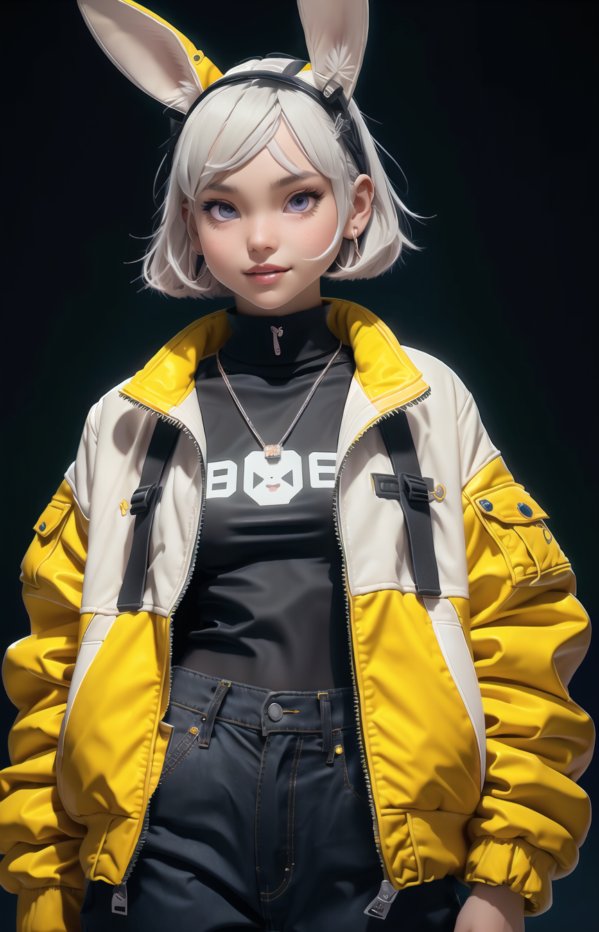 20736-2833999795-a nijigirl with bunny - ears  _wearing techwear jacket and jeans, milky bob cut, big warm smile, dancing, a huge diamond necklac.png